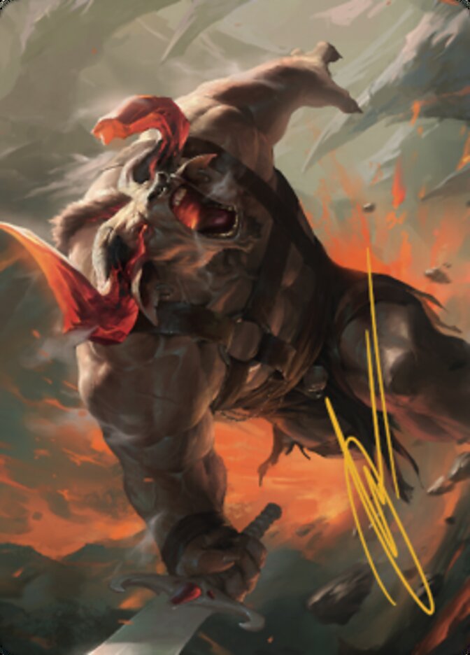 Furious Bellow Art Card (Gold-Stamped Signature) [Dominaria United Art Series] | Cards and Coasters CA