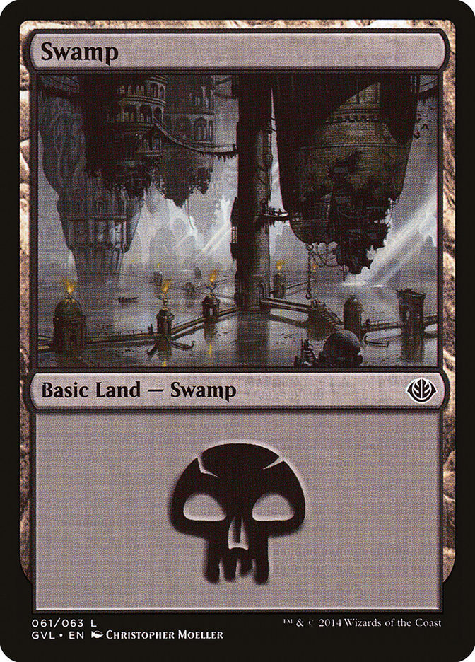 Swamp (61) (Garruk vs. Liliana) [Duel Decks Anthology] | Cards and Coasters CA