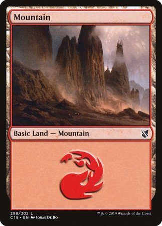 Mountain (298) [Commander 2019] | Cards and Coasters CA