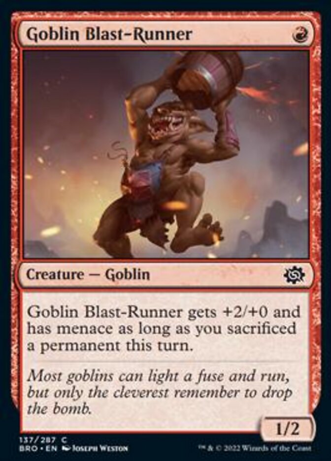 Goblin Blast-Runner [The Brothers' War] | Cards and Coasters CA