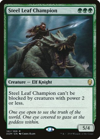 Steel Leaf Champion [Dominaria Promos] | Cards and Coasters CA