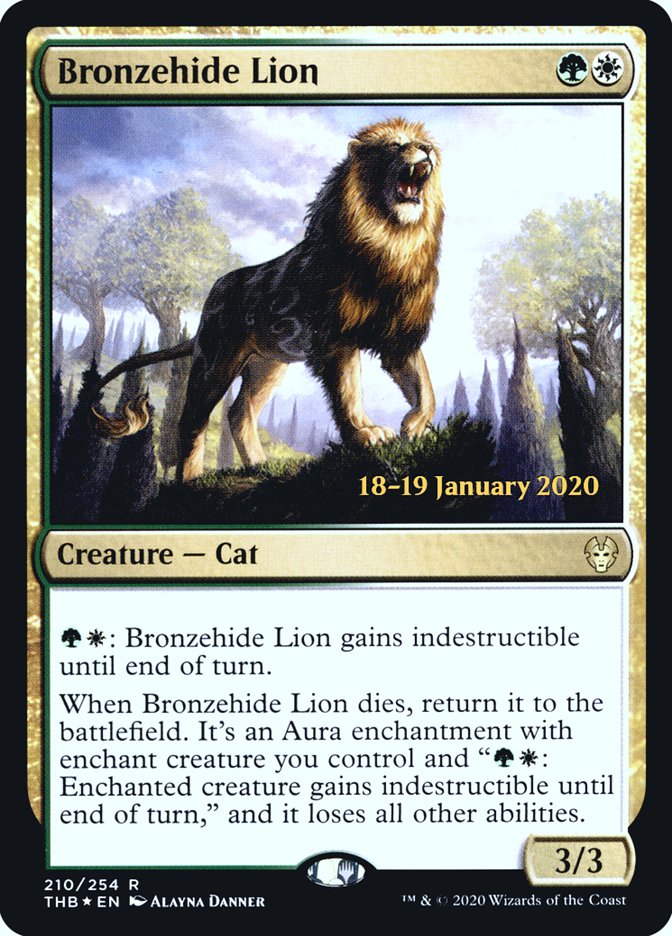 Bronzehide Lion [Theros Beyond Death Prerelease Promos] | Cards and Coasters CA