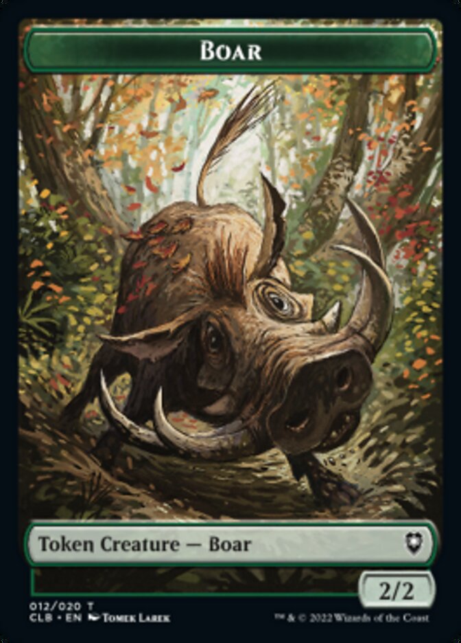 Boar Token [Commander Legends: Battle for Baldur's Gate Tokens] | Cards and Coasters CA