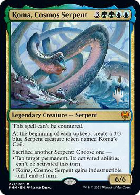 Koma, Cosmos Serpent [Kaldheim Promo Pack] | Cards and Coasters CA