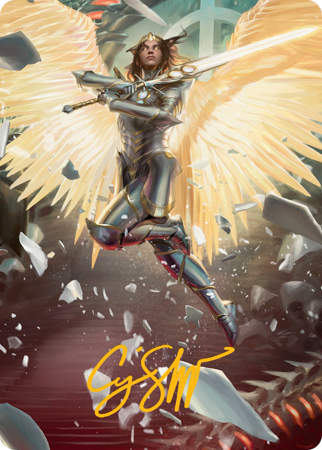 Archangel Elspeth Art Card (Gold-Stamped Signature) [March of the Machine Art Series] | Cards and Coasters CA