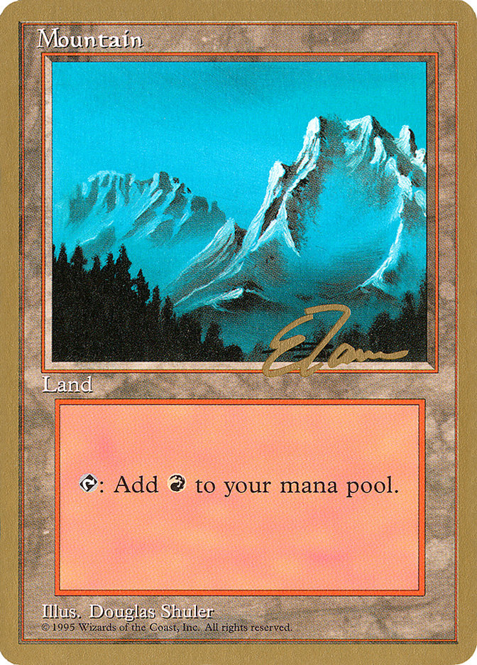 Mountain (et374) (Eric Tam) [Pro Tour Collector Set] | Cards and Coasters CA