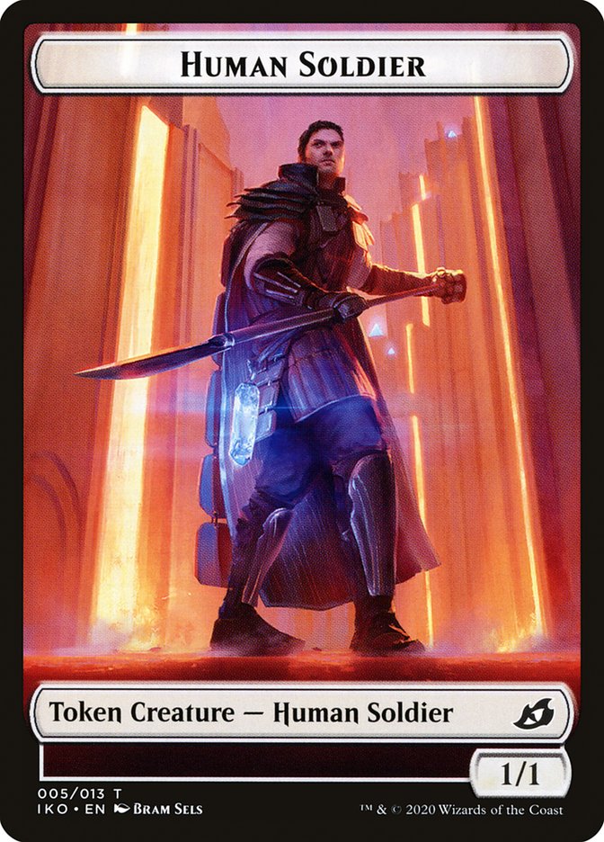 Human Soldier (005/013) [Ikoria: Lair of Behemoths Tokens] | Cards and Coasters CA