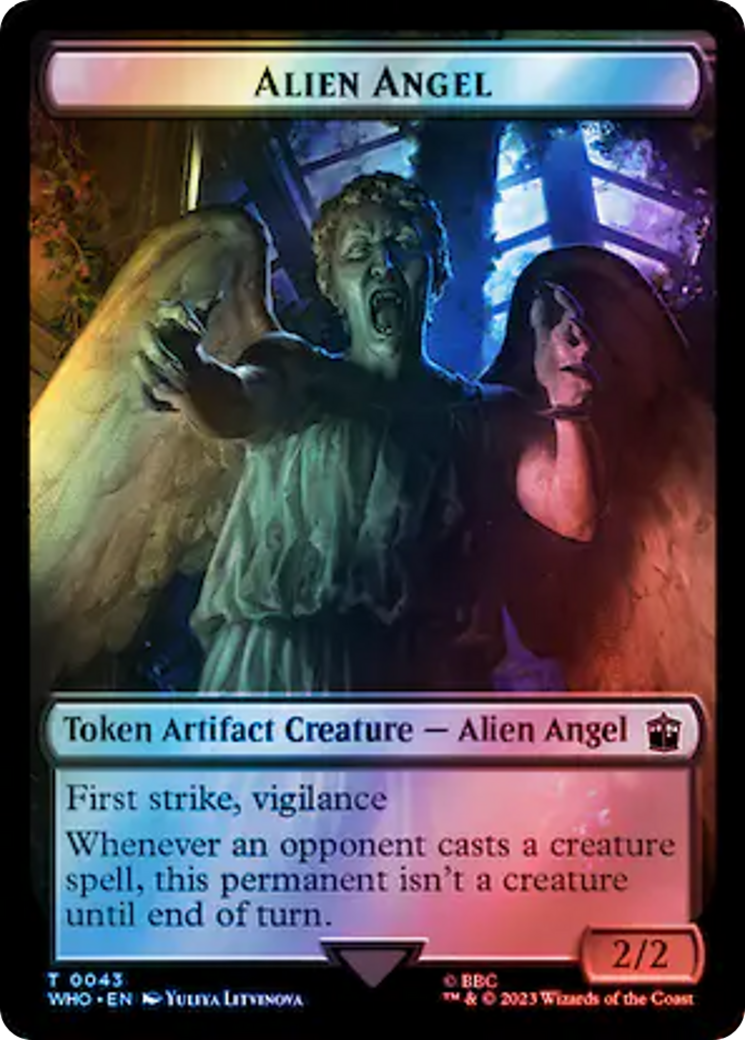 Alien Angel // Alien Insect Double-Sided Token (Surge Foil) [Doctor Who Tokens] | Cards and Coasters CA