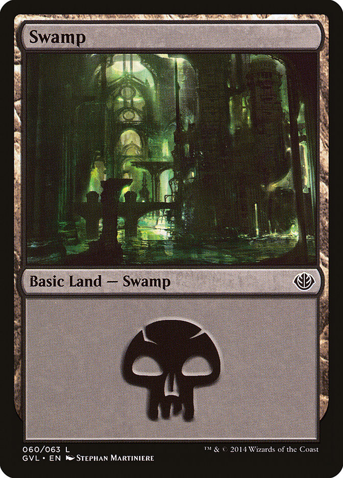 Swamp (60) (Garruk vs. Liliana) [Duel Decks Anthology] | Cards and Coasters CA