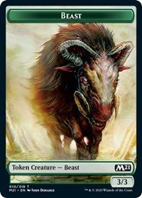 Beast // Treasure Double-sided Token [Core Set 2021 Tokens] | Cards and Coasters CA