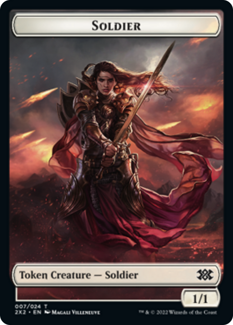 Egg // Soldier Double-sided Token [Double Masters 2022 Tokens] | Cards and Coasters CA