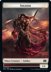 Worm // Soldier Double-sided Token [Double Masters 2022 Tokens] | Cards and Coasters CA
