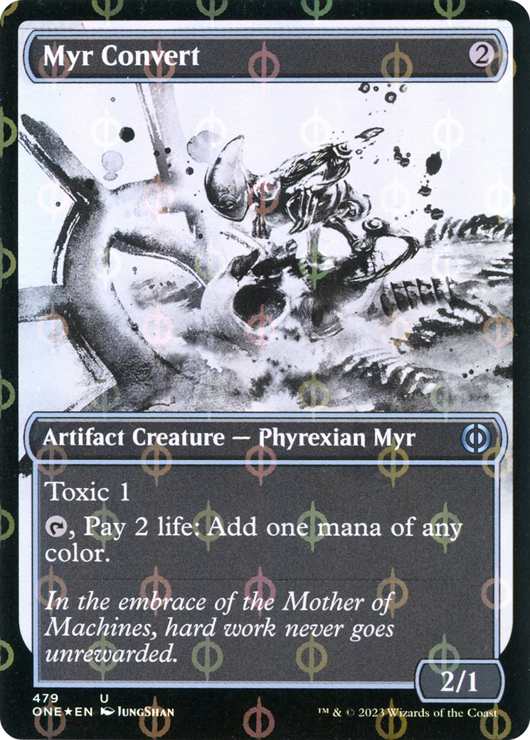 Myr Convert (Showcase Ichor Step-and-Compleat Foil) [Phyrexia: All Will Be One] | Cards and Coasters CA