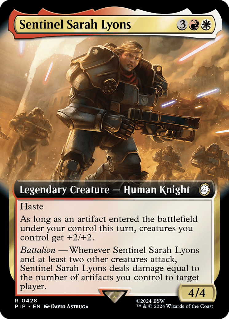 Sentinel Sarah Lyons (Extended Art) [Fallout] | Cards and Coasters CA