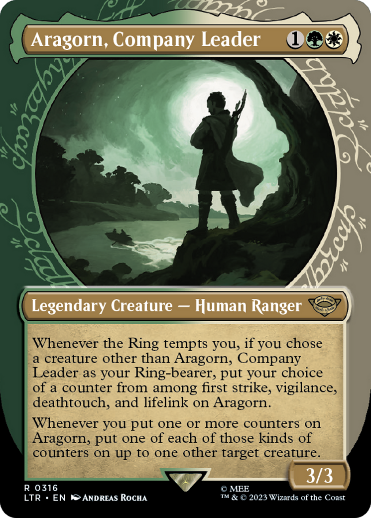 Aragorn, Company Leader (Showcase Ring Frame) [The Lord of the Rings: Tales of Middle-Earth] | Cards and Coasters CA