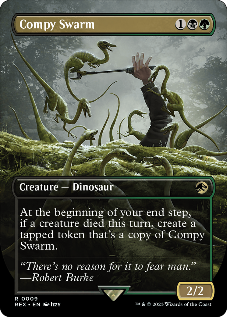 Compy Swarm (Borderless) [Jurassic World Collection] | Cards and Coasters CA
