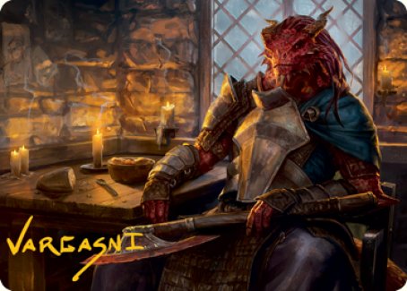 Jaded Sell-Sword Art Card (Gold-Stamped Signature) [Dungeons & Dragons: Adventures in the Forgotten Realms Art Series] | Cards and Coasters CA