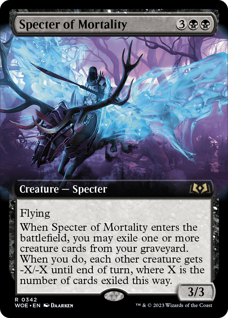 Specter of Mortality (Extended Art) [Wilds of Eldraine] | Cards and Coasters CA