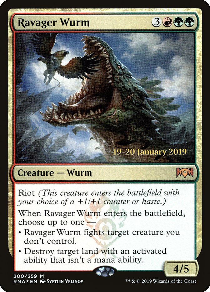 Ravager Wurm [Ravnica Allegiance Prerelease Promos] | Cards and Coasters CA