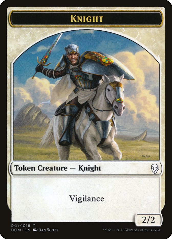 Knight (001/016) [Dominaria Tokens] | Cards and Coasters CA