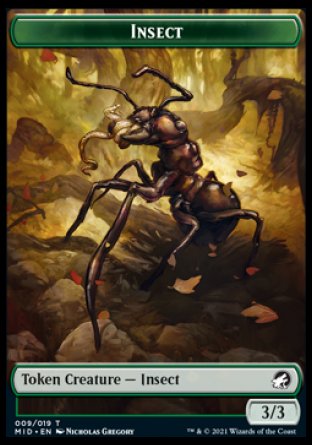 Insect Token [Innistrad: Midnight Hunt Tokens] | Cards and Coasters CA