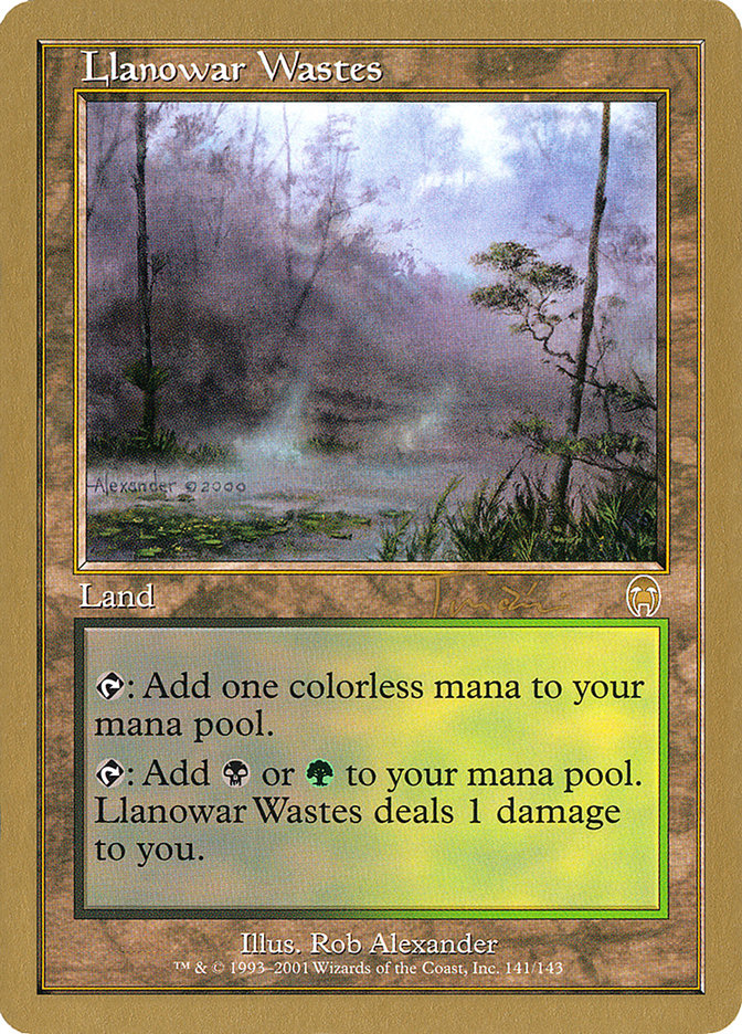 Llanowar Wastes (Jan Tomcani) [World Championship Decks 2001] | Cards and Coasters CA