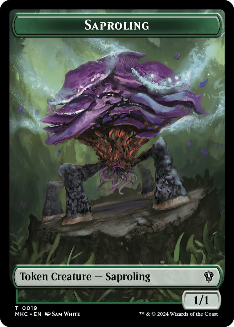 Saproling // Morph Double-Sided Token [Murders at Karlov Manor Commander Tokens] | Cards and Coasters CA