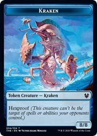 Kraken // Satyr Double-sided Token [Theros Beyond Death Tokens] | Cards and Coasters CA