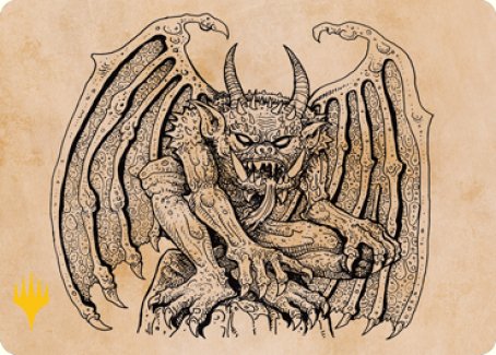 Cloister Gargoyle (Showcase) Art Card (Gold-Stamped Signature) [Dungeons & Dragons: Adventures in the Forgotten Realms Art Series] | Cards and Coasters CA