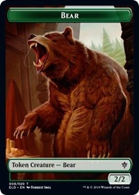 Bear // Food (17) Double-sided Token [Throne of Eldraine Tokens] | Cards and Coasters CA