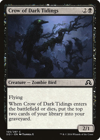 Crow of Dark Tidings [Shadows over Innistrad] | Cards and Coasters CA