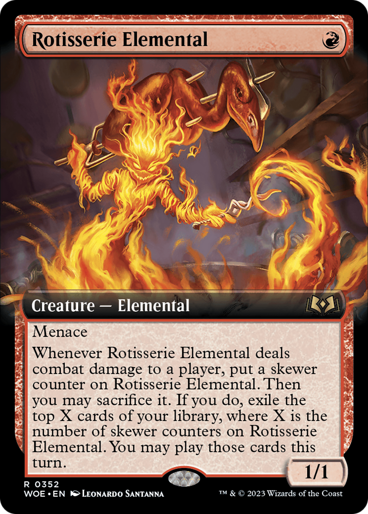 Rotisserie Elemental (Extended Art) [Wilds of Eldraine] | Cards and Coasters CA