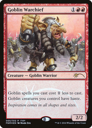 Goblin Warchief (2016) [Friday Night Magic 2016] | Cards and Coasters CA
