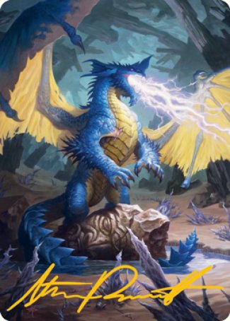 Blue Dragon Art Card (Gold-Stamped Signature) [Dungeons & Dragons: Adventures in the Forgotten Realms Art Series] | Cards and Coasters CA