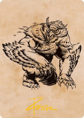 Owlbear (Showcase) Art Card (Gold-Stamped Signature) [Dungeons & Dragons: Adventures in the Forgotten Realms Art Series] | Cards and Coasters CA