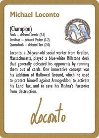 1996 Michael Loconto Biography Card [World Championship Decks] | Cards and Coasters CA