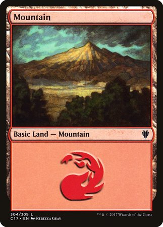 Mountain (304) [Commander 2017] | Cards and Coasters CA