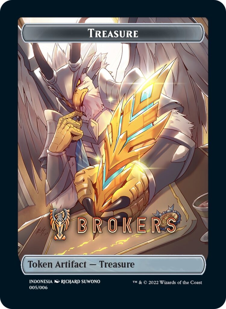 Treasure Token (Brokers) (Southeast Asia Artists) [Streets of New Capenna Tokens] | Cards and Coasters CA