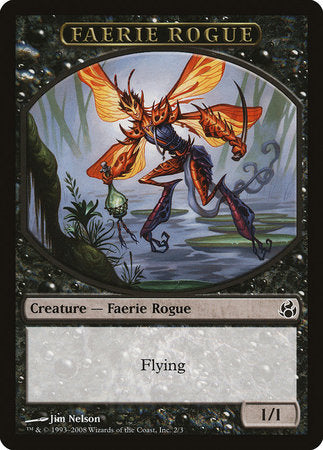 Faerie Rogue Token (Black) [Morningtide Tokens] | Cards and Coasters CA