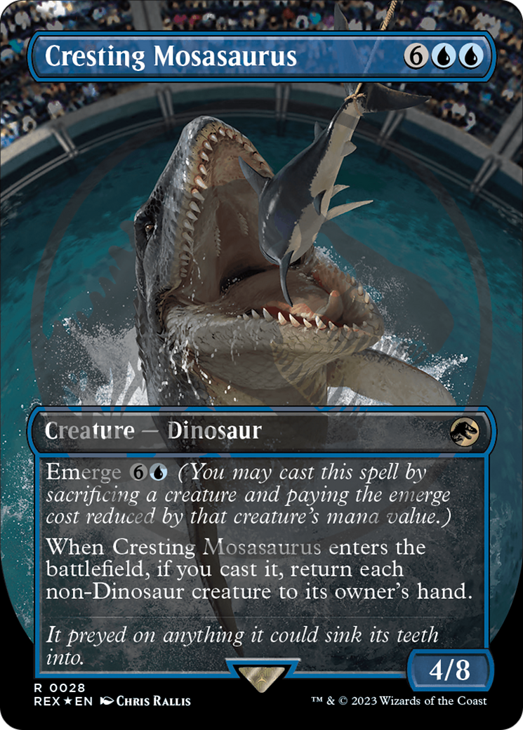 Cresting Mosasaurus Emblem (Borderless) [Jurassic World Collection Tokens] | Cards and Coasters CA