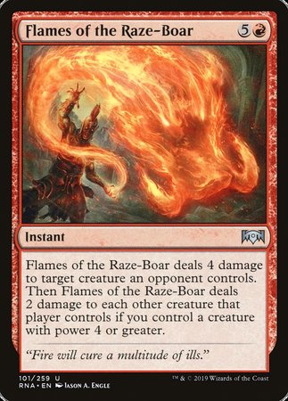 Flames of the Raze-Boar [Ravnica Allegiance] | Cards and Coasters CA