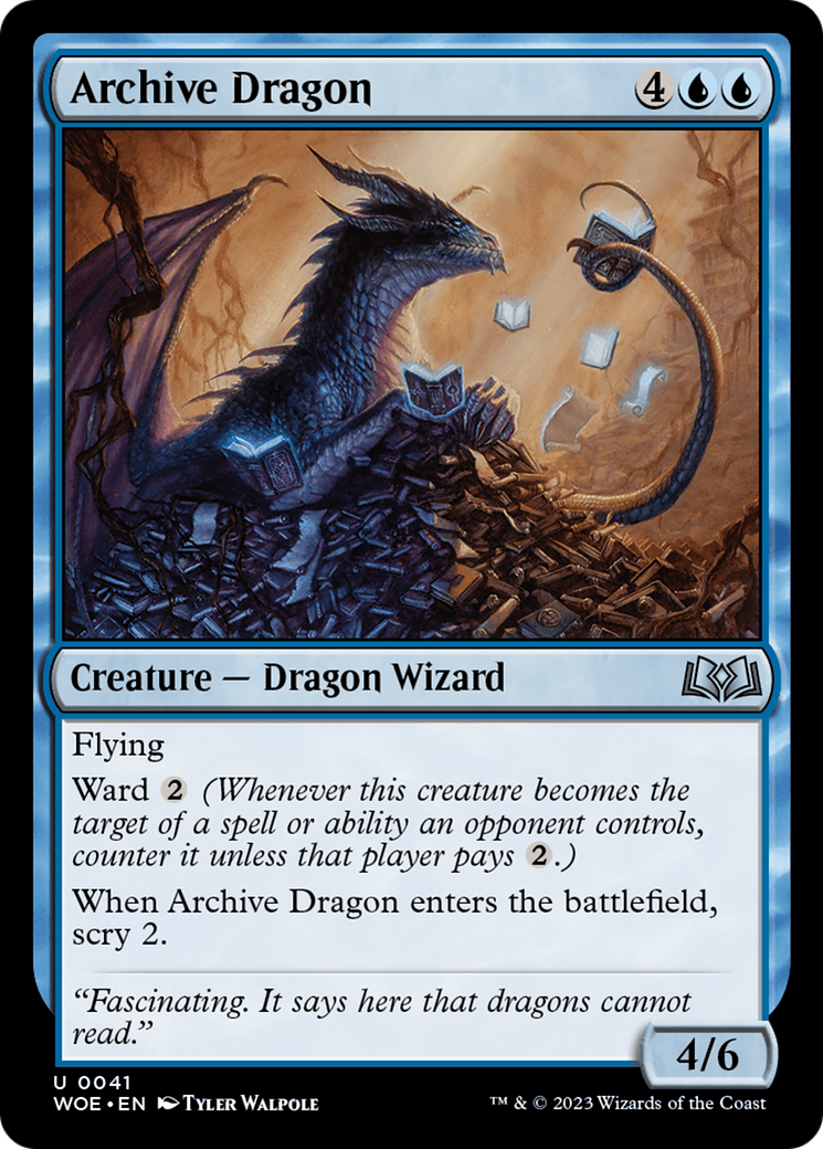 Archive Dragon [Wilds of Eldraine] | Cards and Coasters CA