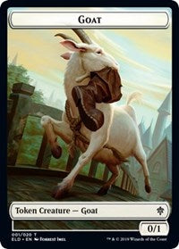 Goat // Food (17) Double-sided Token [Throne of Eldraine Tokens] | Cards and Coasters CA