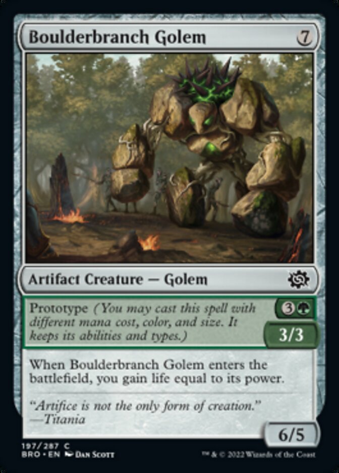 Boulderbranch Golem [The Brothers' War] | Cards and Coasters CA