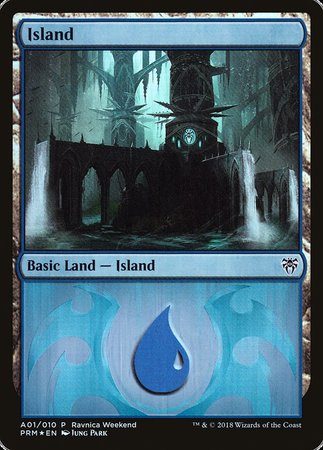 Island - Dimir (A01) [GRN Ravnica Weekend] | Cards and Coasters CA