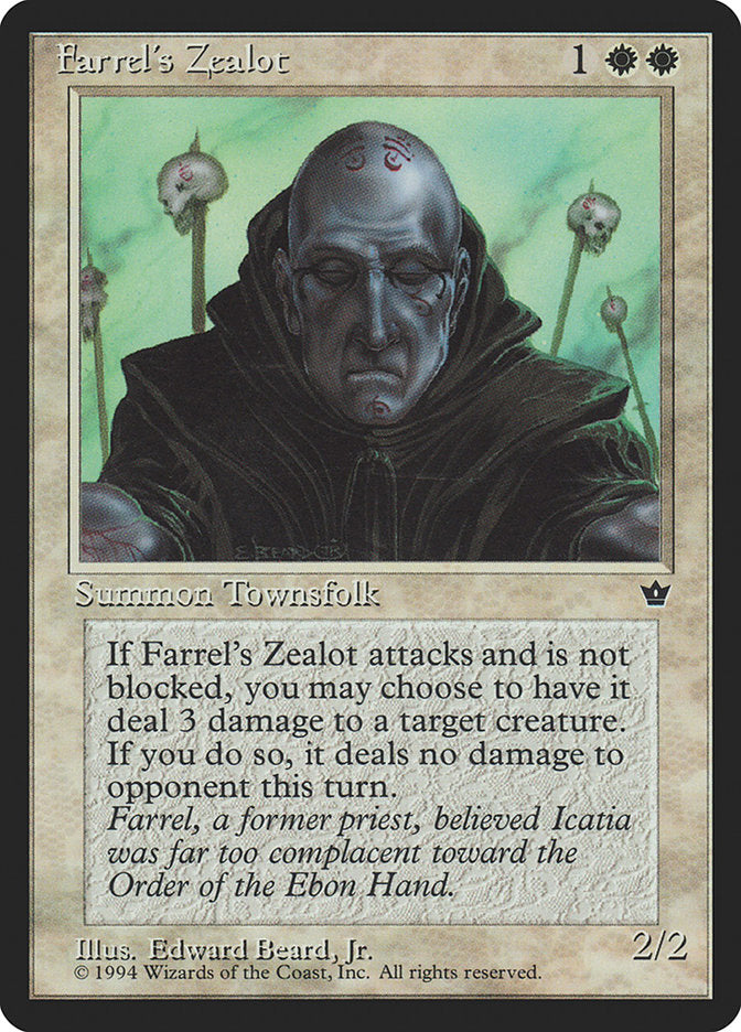 Farrel's Zealot (Edward P. Beard, Jr.) [Fallen Empires] | Cards and Coasters CA