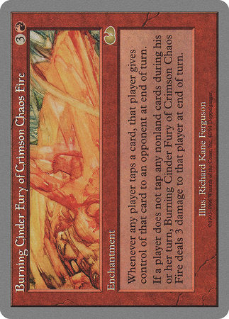 Burning Cinder Fury of Crimson Chaos Fire [Unglued] | Cards and Coasters CA