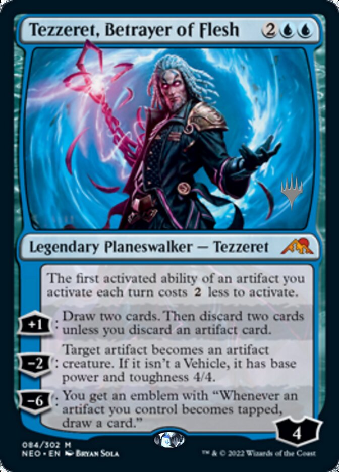 Tezzeret, Betrayer of Flesh (Promo Pack) [Kamigawa: Neon Dynasty Promos] | Cards and Coasters CA
