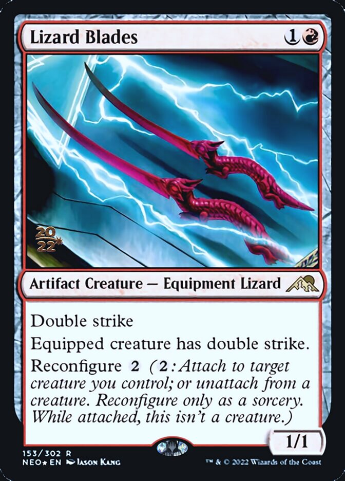 Lizard Blades [Kamigawa: Neon Dynasty Prerelease Promos] | Cards and Coasters CA