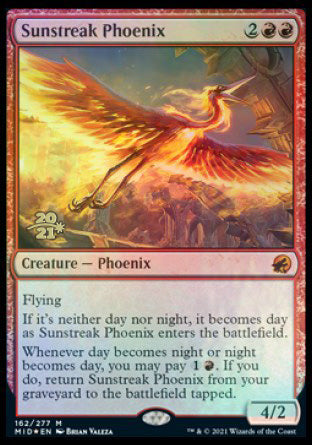 Sunstreak Phoenix [Innistrad: Midnight Hunt Prerelease Promos] | Cards and Coasters CA